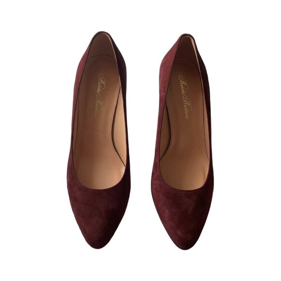Brooks Brothers Women Burgundy Wine Suede Mid Heeled Pumps | Size 7 - Picture 2 of 10